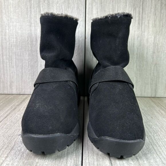 Nike Golkana Black Faux Fur Lined Warm Winter Slip On Boot Shoe Women’s Size 8 - Picture 5 of 10